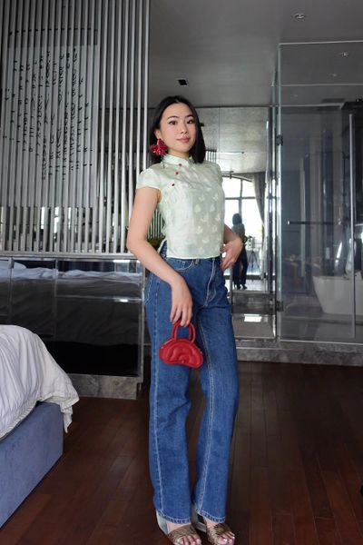Áo Nữ TheBlueTshirt Cánh Lụa Tơ Tằm - Xanh Cốm