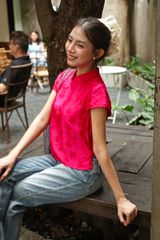 Áo Nữ TheBlueTshirt Cánh Lụa Tơ Tằm - Hồng Sen