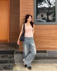 Áo Thun Nữ TheBlueTshirt 90s Tank - Pink Bamboo Cotton