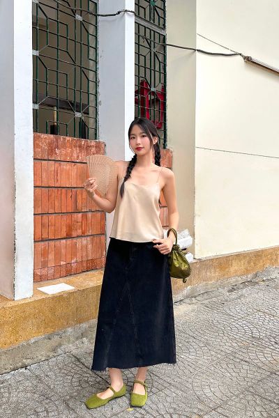 Áo Nữ TheBlueTshirt Daily Cami Top - Lụa Tổng Hợp Beige