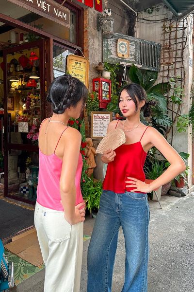 Áo Nữ TheBlueTshirt Daily Cami Top - Lụa Tổng Hợp Đỏ