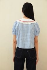 Áo Kiểu Nữ TheBlueTshirt Lolita Top - AquaBlue Gingham
