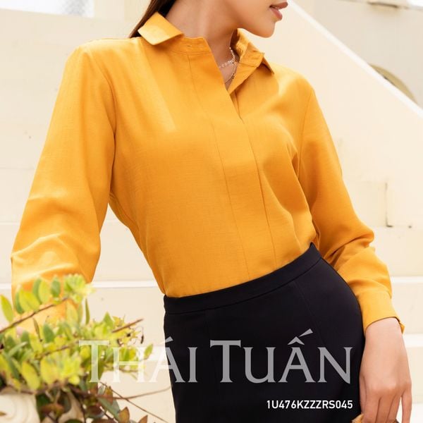 Áo Sơ Mi Nữ THÁI TUẤN Cách Tân Màu Cam