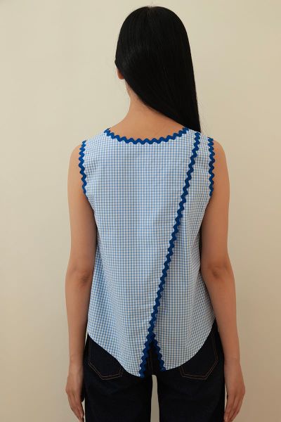 Áo Nữ TheBlueTshirt ZigZag Daisy Top - WaterBlue Gingham