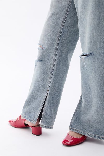 Quần Nữ TheBlueTshirt Friends Slit Jeans - Light Blue