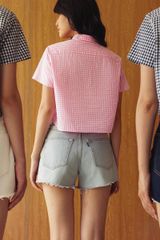 Áo Sơ Mi Nữ TheBlueTshirt BlueMade Boxy Shirt - Pink Gingham