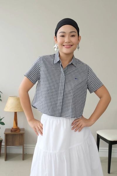 Áo Sơ Mi Nữ TheBlueTshirt BlueMade Boxy Shirt - Black Gingham