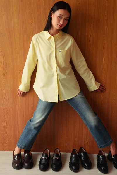 Áo Sơ Mi Nữ TheBlueTshirt New Pocket Oversize Shirt - Yellow Poplin 110
