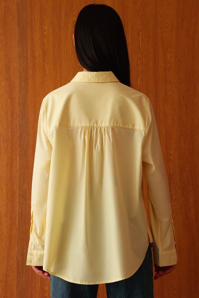 Áo Nữ TheBlueTshirt New Pocket Oversize Shirt - Yellow Poplin 110