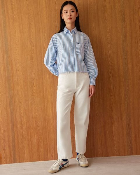 Áo Sơ Mi Nữ TheBlueTshirt Urban Shirt - Sky Blue Stripe