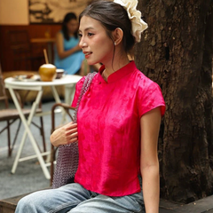 Áo Nữ TheBlueTshirt Cánh Lụa Tơ Tằm - Hồng Sen