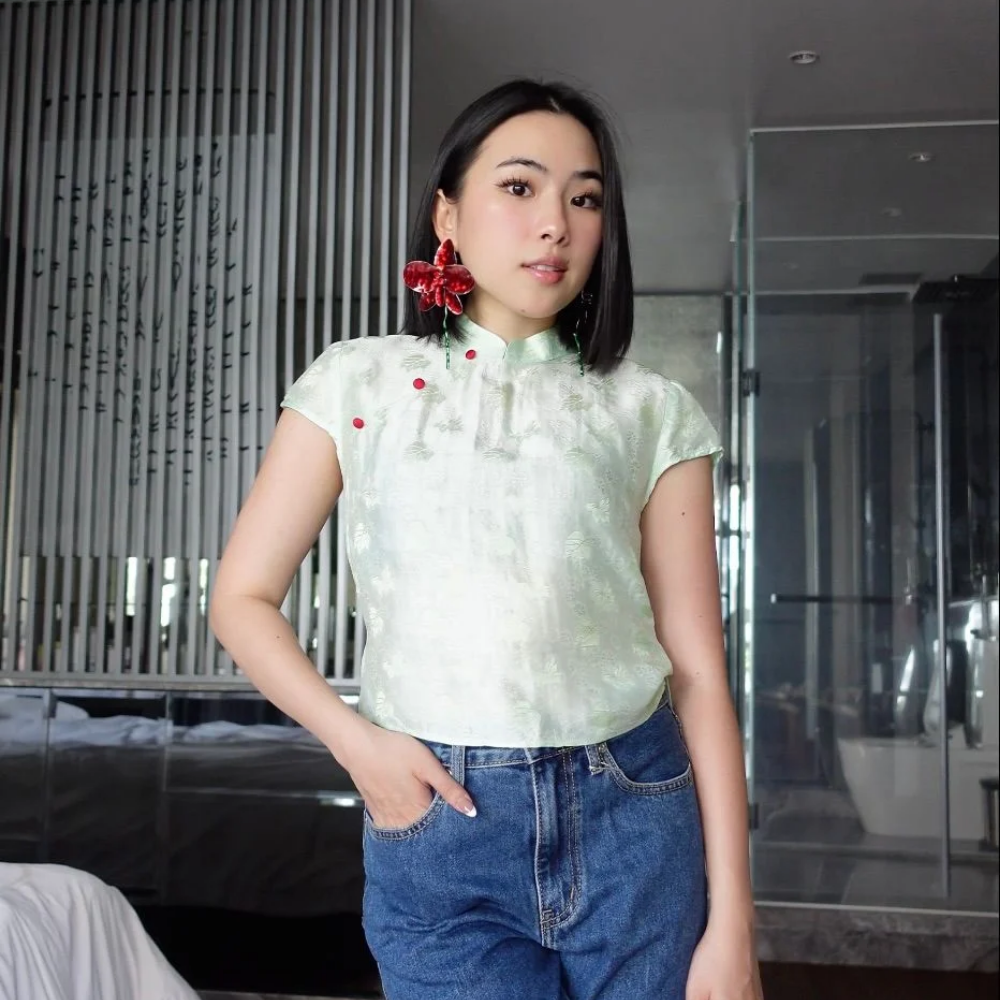 Áo Nữ TheBlueTshirt Cánh Lụa Tơ Tằm - Xanh Cốm