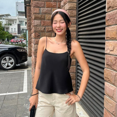 Áo Nữ TheBlueTshirt Daily Cami Top - Lụa Tổng Hợp Đen