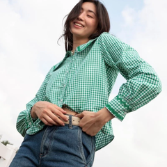 Áo Nữ TheBlueTshirt Jessie Shirt - Green Gingham