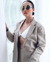 Áo Blazer Nữ Linen Nâu Nhạt F2 Chocolate Fall In Love