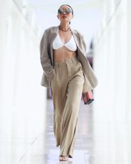 Áo Blazer Nữ Linen Nâu Nhạt F2 Chocolate Fall In Love