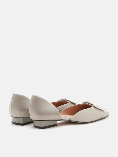 Giày Cao Gót Nữ Pazzion Beatrice Silver Square Buckle Heels