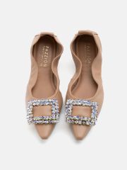 Giày Búp Bê Nữ Pazzion Odessa Embellished Buckle Foldable Flats