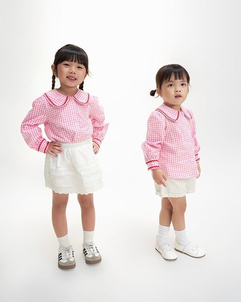 Áo Sơ Mi Bé Gái TheBlueTshirt BlueKid Jessie Shirt - Pink Gingham