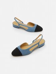 Giày Cao Gót Nữ Pazzion Blythe Denim Contrast Toe Cap Flats