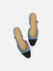 Giày Cao Gót Nữ Pazzion Blythe Denim Contrast Toe Cap Flats