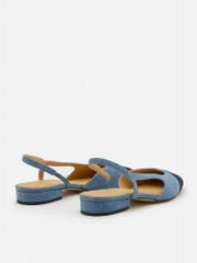 Giày Cao Gót Nữ Pazzion Blythe Denim Contrast Toe Cap Flats