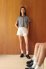 Áo Sơ Mi Nữ TheBlueTshirt BlueMade Boxy Shirt - Black Gingham