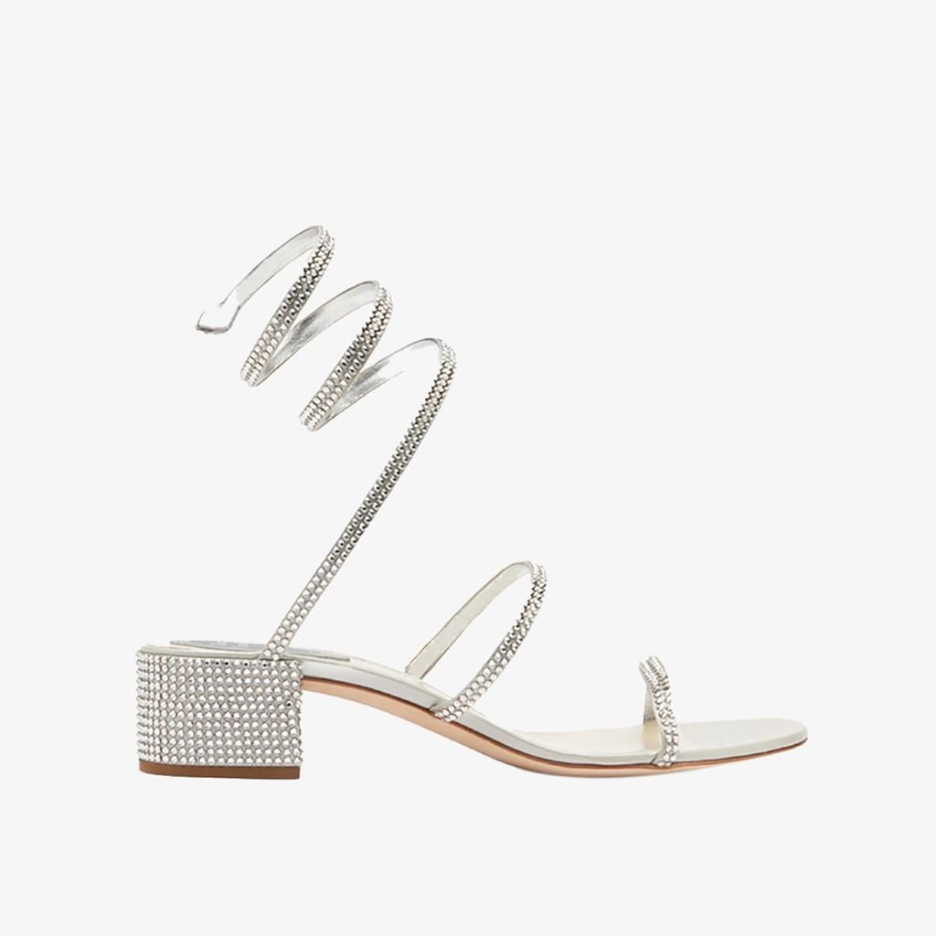 Giày Cao Gót Nữ Rene Caovilla Flat Satin Sandals Cleo