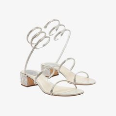 Giày Cao Gót Nữ Rene Caovilla Flat Satin Sandals Cleo