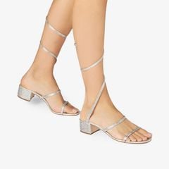 Giày Cao Gót Nữ Rene Caovilla Flat Satin Sandals Cleo