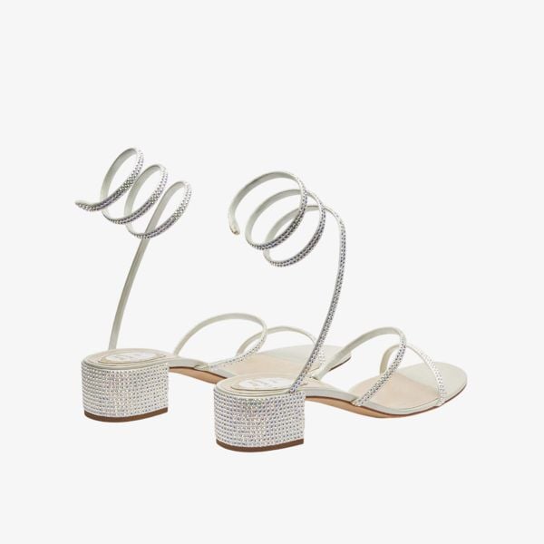 Giày Cao Gót Nữ Rene Caovilla Flat Satin Sandals Cleo