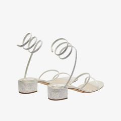 Giày Cao Gót Nữ Rene Caovilla Flat Satin Sandals Cleo