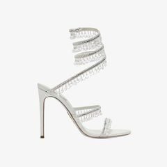 Giày Cao Gót Nữ Rene Caovilla Chandelier Ivory Sandal 105