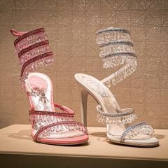 Giày Cao Gót Nữ Rene Caovilla Chandelier Ivory Sandal 105