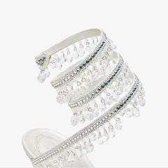 Giày Cao Gót Nữ Rene Caovilla Chandelier Ivory Sandal 105