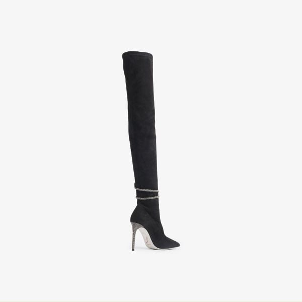 Giày Boots Nữ Rene Caovilla Suede Thigh-High Boots