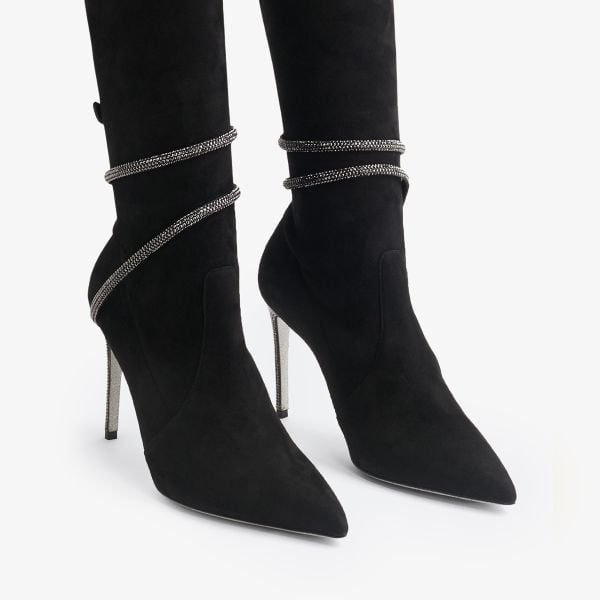 Giày Boots Nữ Rene Caovilla Suede Thigh-High Boots