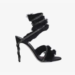 Giày Cao Gót Nữ Rene Caovilla Cleo Sandals With Crystals And Lapin