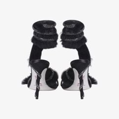 Giày Cao Gót Nữ Rene Caovilla Cleo Sandals With Crystals And Lapin