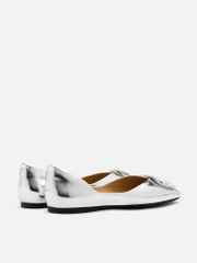 Giày bệt Pazzion Yael Embellished Buckle Curved Point Toe Flats