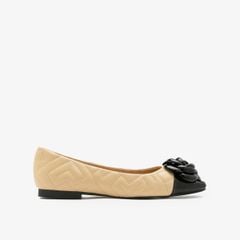 Giày Búp Bê Nữ Pazzion Floret Patent Toe Cap Quilted Flats