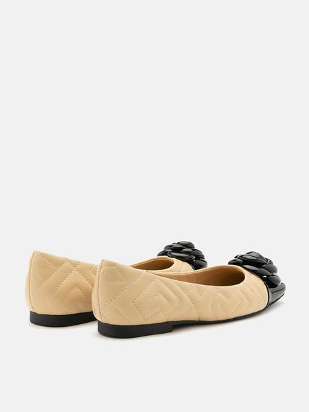 Giày Búp Bê Nữ Pazzion Floret Patent Toe Cap Quilted Flats