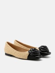 Giày Búp Bê Nữ Pazzion Floret Patent Toe Cap Quilted Flats
