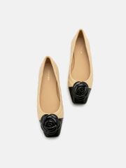 Giày Búp Bê Nữ Pazzion Floret Patent Toe Cap Quilted Flats