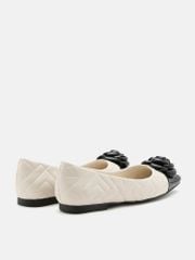 Giày Búp Bê Nữ Pazzion Floret Patent Toe Cap Quilted Flats