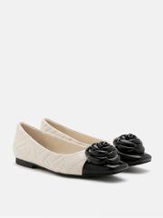 Giày Búp Bê Nữ Pazzion Floret Patent Toe Cap Quilted Flats