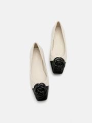 Giày Búp Bê Nữ Pazzion Floret Patent Toe Cap Quilted Flats