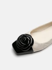 Giày Búp Bê Nữ Pazzion Floret Patent Toe Cap Quilted Flats