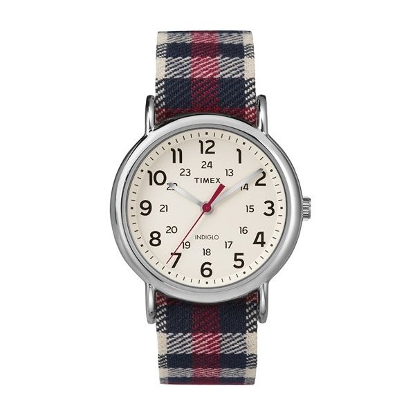 Đồng Hồ Unisex TIMEX Weekender - TW2P89600 Sọc Caro đỏ - Chính Hãng