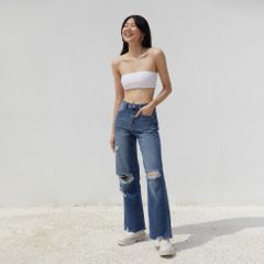 Quần Dài Nữ TheBlueTshirt Cheeky Chic Wide Leg Jeans - Dark Blue Wash
